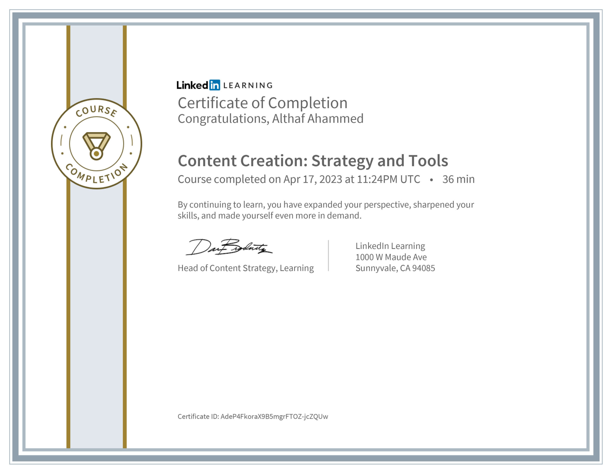 LinkedIn Learning Certificate Content Creation Strategy and Tools